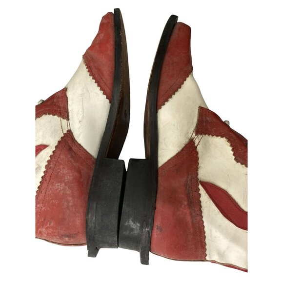 Vintage Calzados Luising Size 37 M(5) W(7) Red White Leather Dragon Boots shoes - Picture 5 of 8